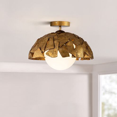 Mosaic Luxe 1 Light 16 inch Gold Pendant/Flush Ceiling Light
